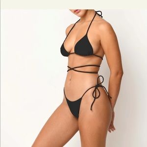 Tropic of C Praia swim bikini set in black terra XS